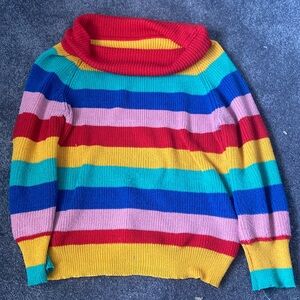 Women’s Medium Turtle Neck Rainbow Sweater